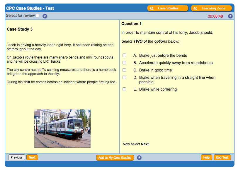 bus case study mock test